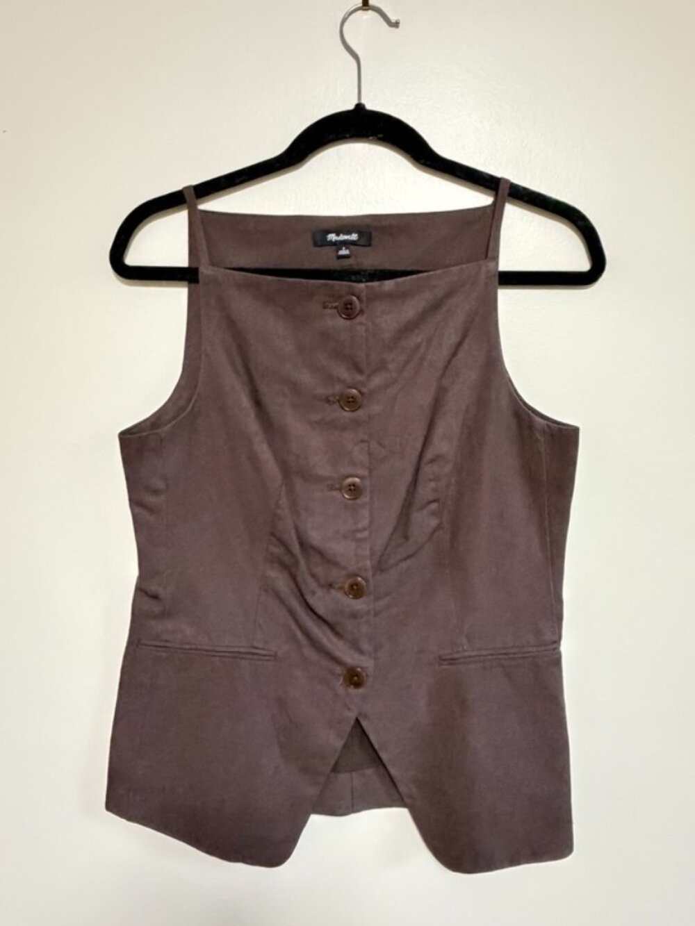 Madewell Women's Harlow Square Neck Drapey Twill Vest - Picture 2 of 9
